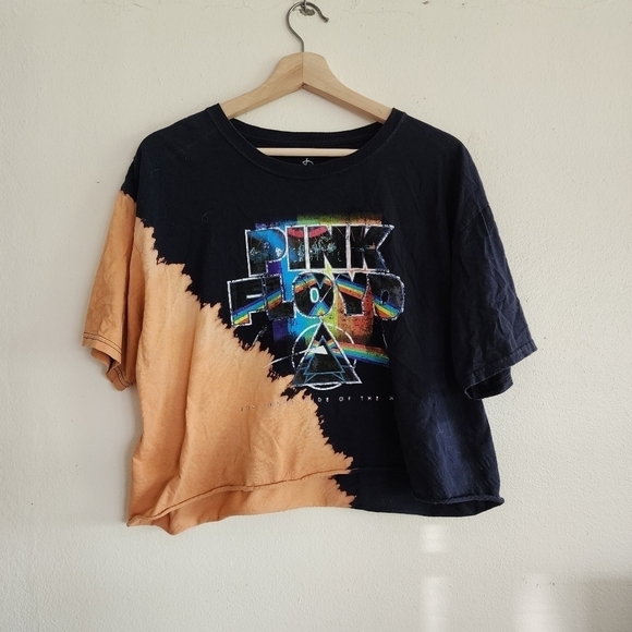 Pink Floyd Cropped Band Bleach Shirt Large - Picture 1 of 5